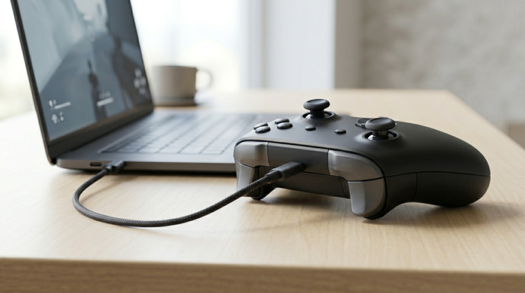 connect Xbox controller to PC via USB cable