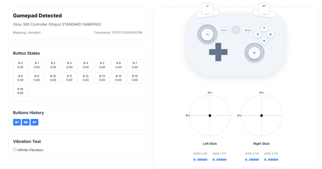 gamepad tester